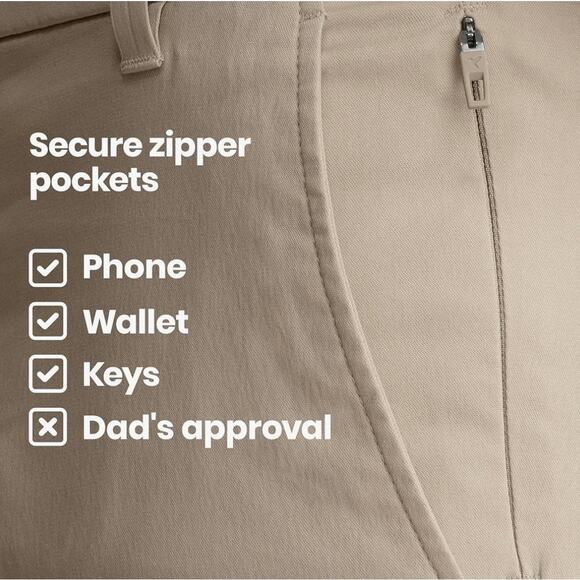 Birddog Pants Khaki 34 Waist x 29” Inseam (Altered) Performance Golf Office - Picture 4 of 16